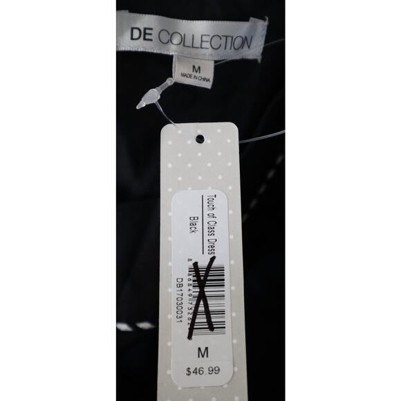 NWT DE Collection Black COTTON Dress Fit and Flare Short Sleeve Classic Medium - Picture 5 of 8